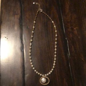 Silpada pearl and bronze bead necklace